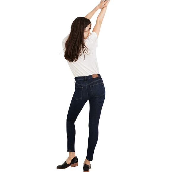 Madewell Blue Orland Wash Denim 9" Mid Rise Skinny Jeans - Picture 2 of 12